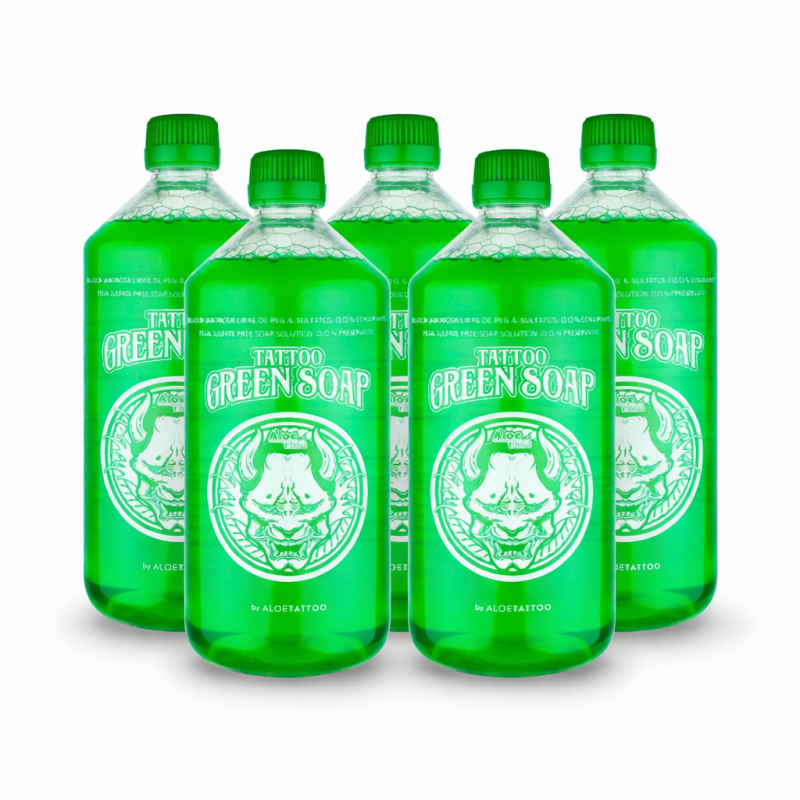 Pack 5 Tattoo Green Soap 1L - Professional Tattoo Green Soap | Sabo...