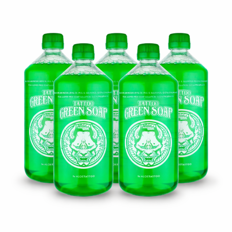 Pack 5 Tattoo Green Soap 1L - Professional Tattoo Green Soap | Sabo...