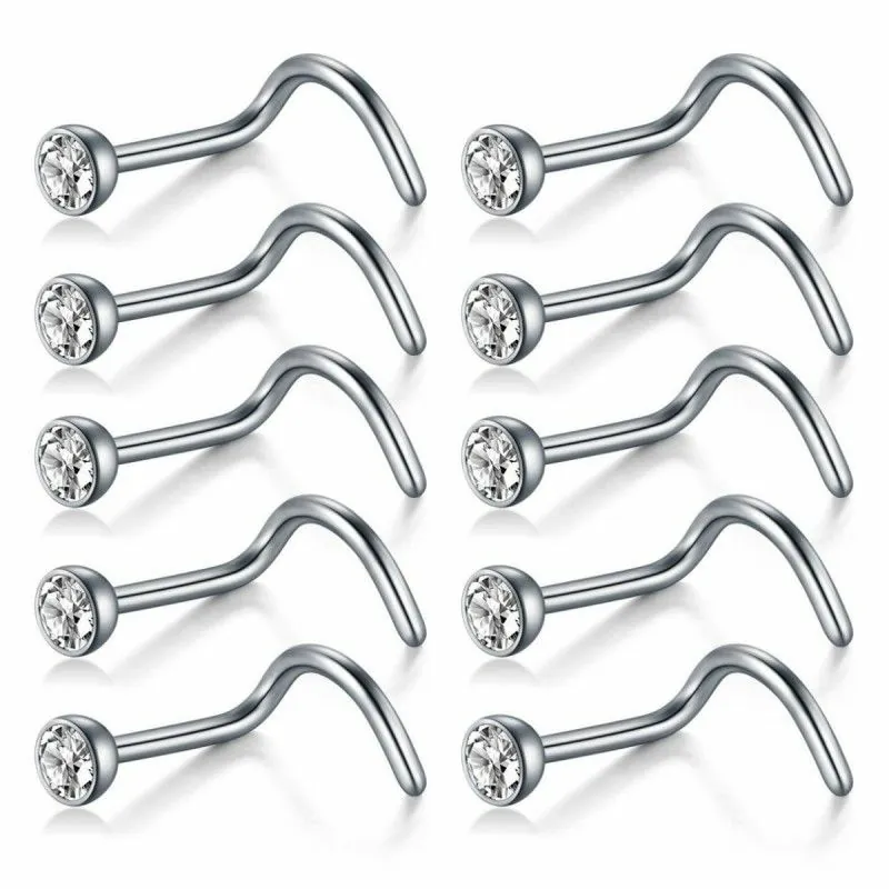 LOTE PIERCING NOSTRIL 100 UNIDADES 1.0x7x2mm | Piercing nostril e n...