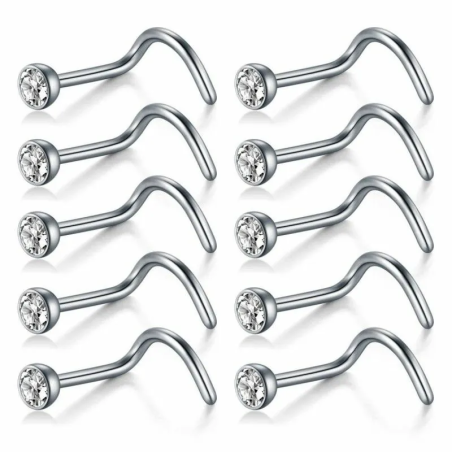 LOTE PIERCING NOSTRIL 100 UNIDADES 1.0x7x2mm | Piercing nostril e n...