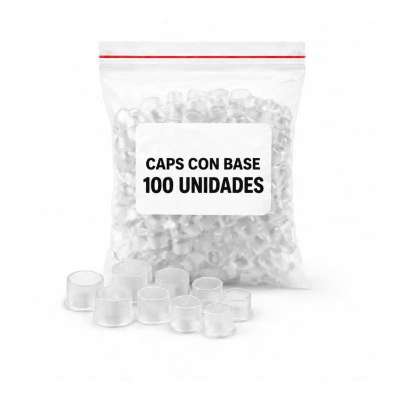 Caps con base · 8 mm · 100 unidades