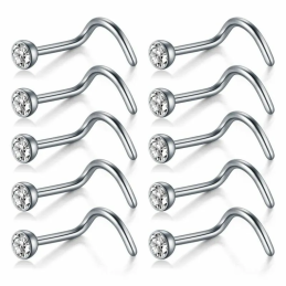 LOTE PIERCING NOSTRIL 100 UNIDADES 1.0x7x2mm | NOSTRIL/NARIZ | Mate...