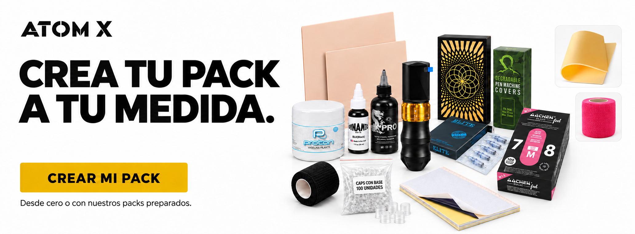 Crea tu pack de tatuaje a tu medida | ATOM X Supply